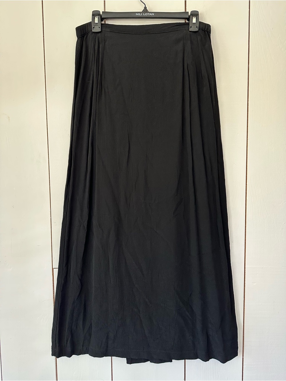 Vintage 90s Niche by Nilgun Derman Crinkle Black Maxi Skirt Sz M-L